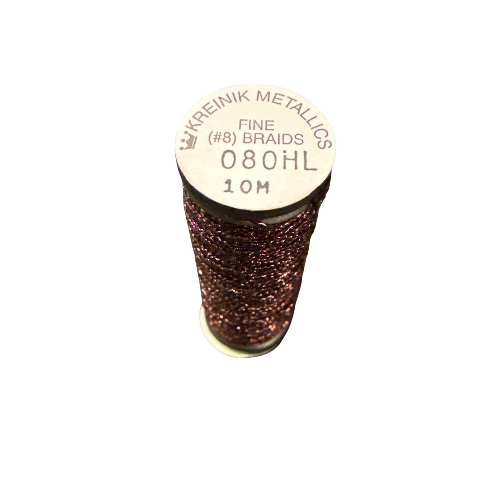Kreinik Fine #8 Braid Unisex 10M Garnet 080HL New Metallic Thread Needlepoint
